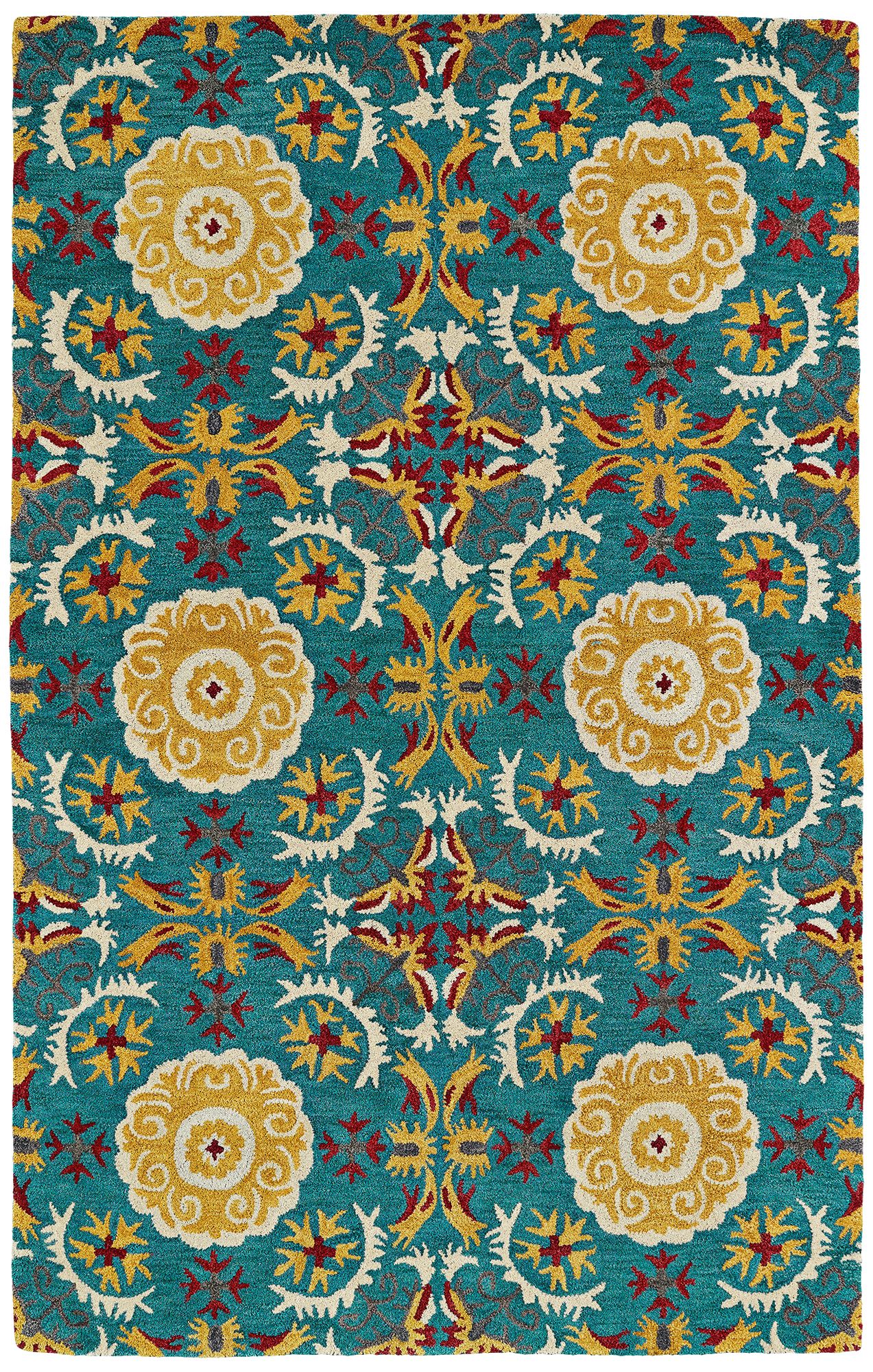 Kaleen Global Inspirations GLB06-78 Turquoise Wool Rug 