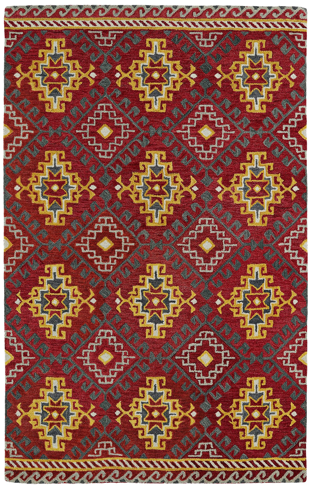 Kaleen Global Inspirations GLB07-25 Deep Red Wool Rug 
