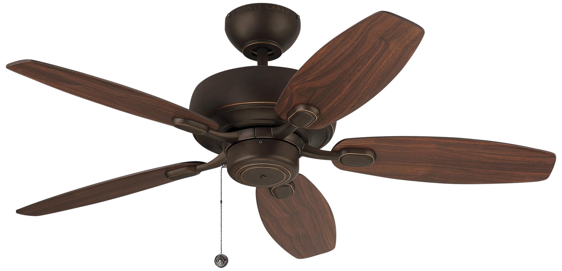 44" Monte Carlo Centro Max II Roman Bronze Pull Chain Ceiling Fan