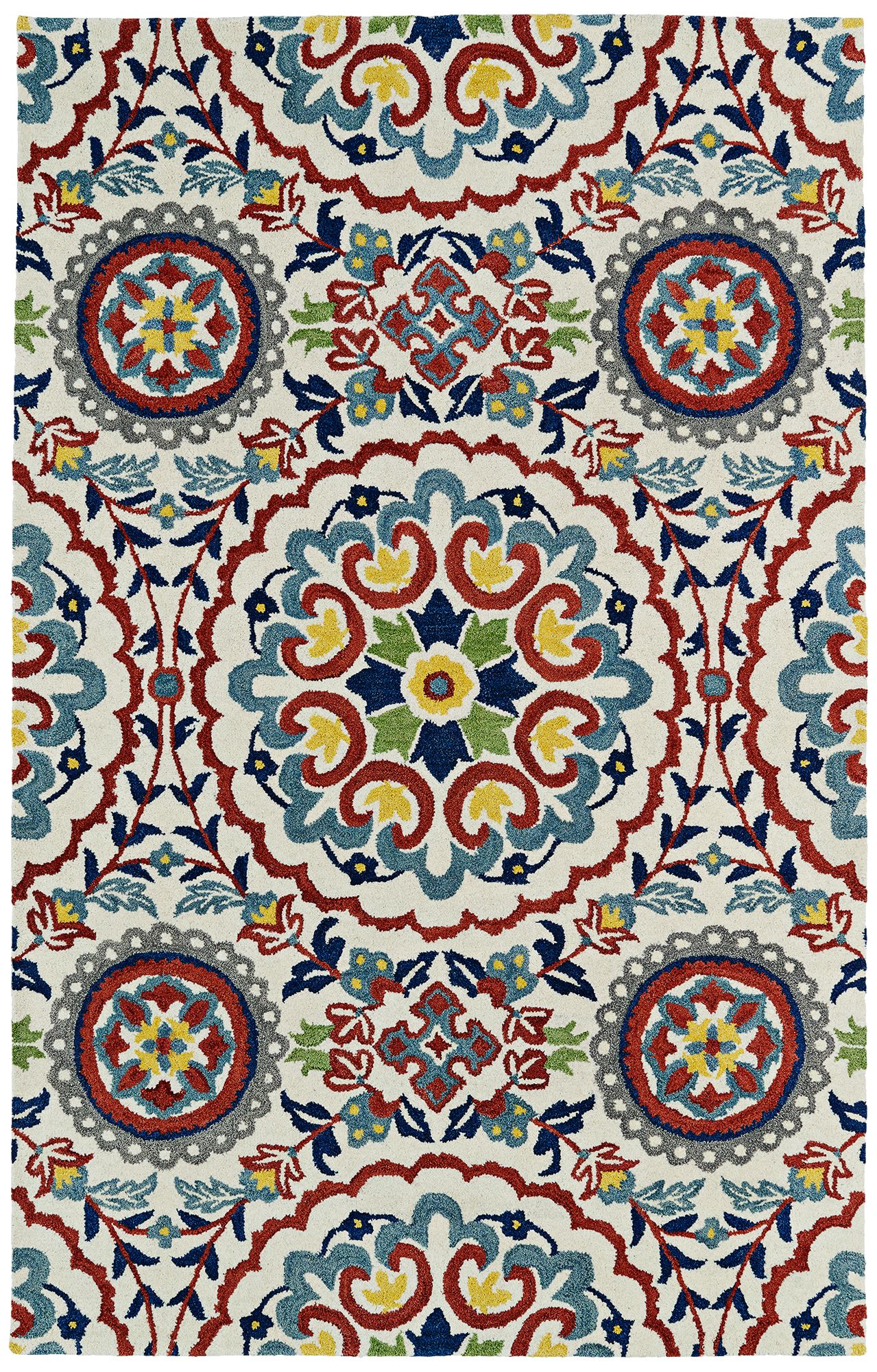Kaleen Global Inspirations GLB08-01 Gray and Red Area Rug 