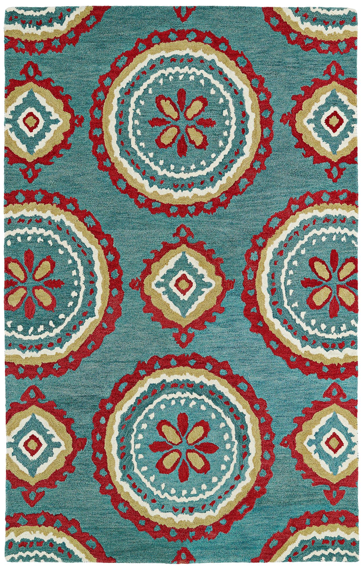 Kaleen Global Inspirations GLB09-91 Teal Wool Area Rug 