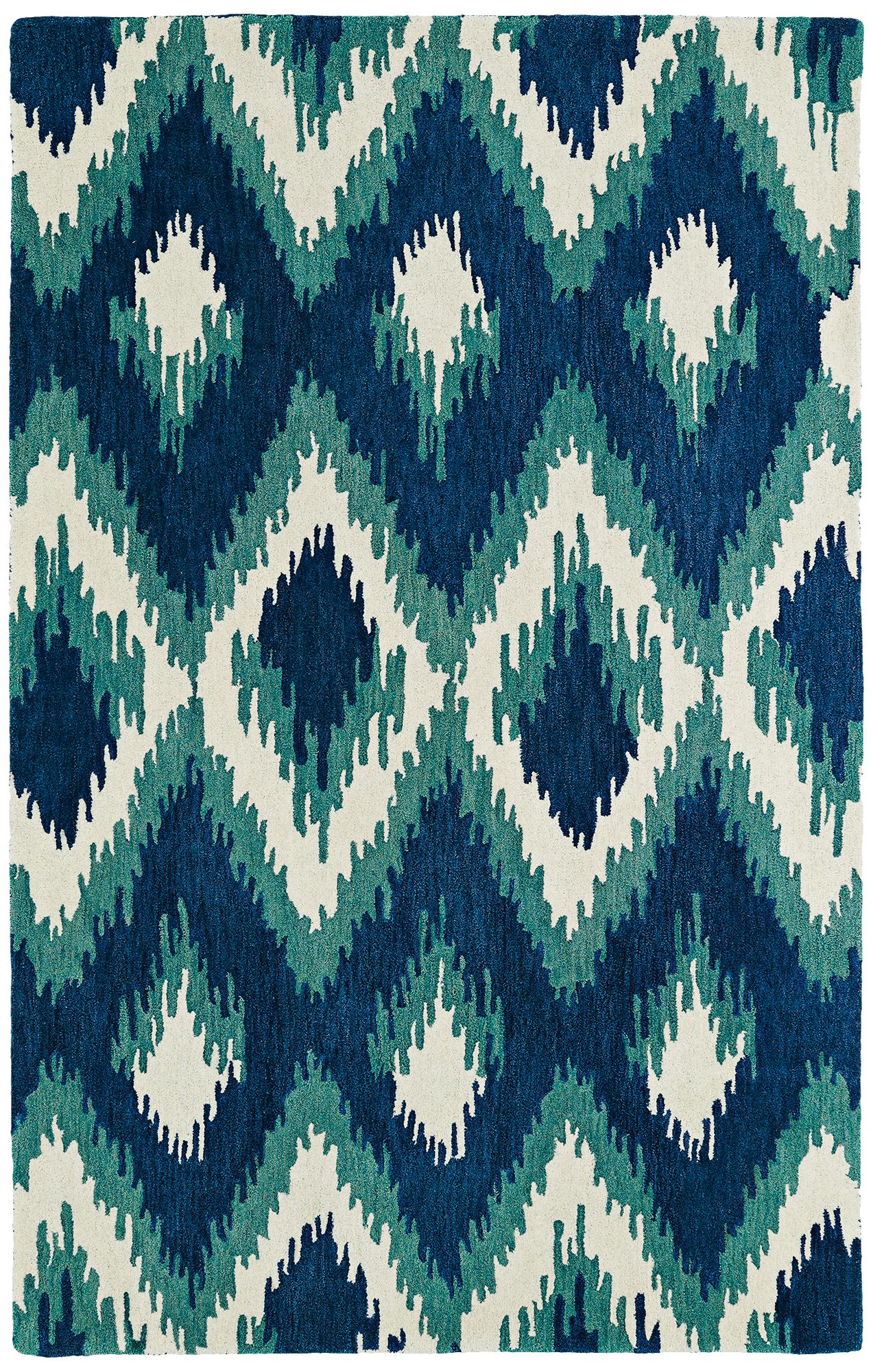 Kaleen Global Inspirations GLB10-17 Blue Diamonds Wool Rug 