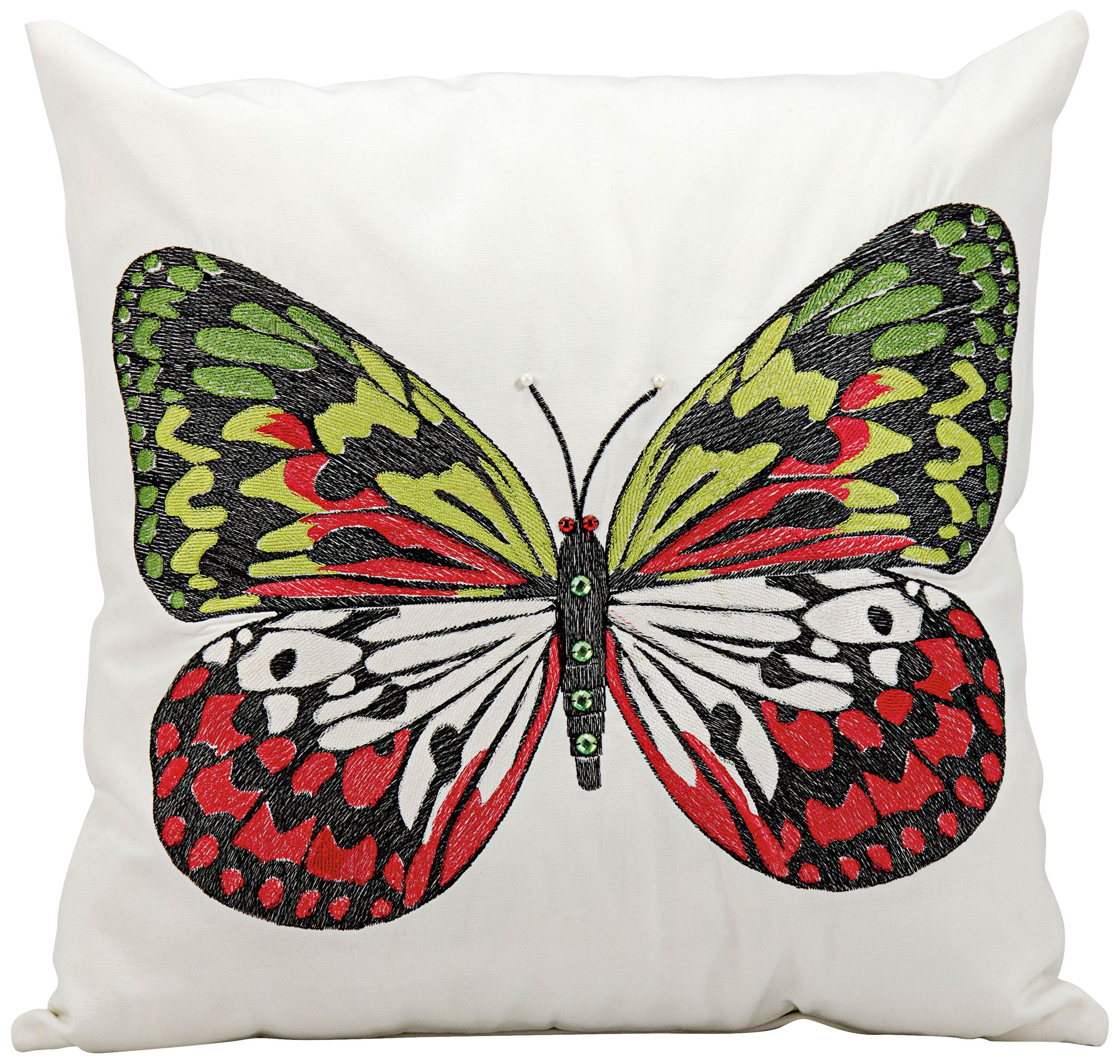 Mina Victory Multi-Color Butterfly 18" Indoor-Outdoor Pillow