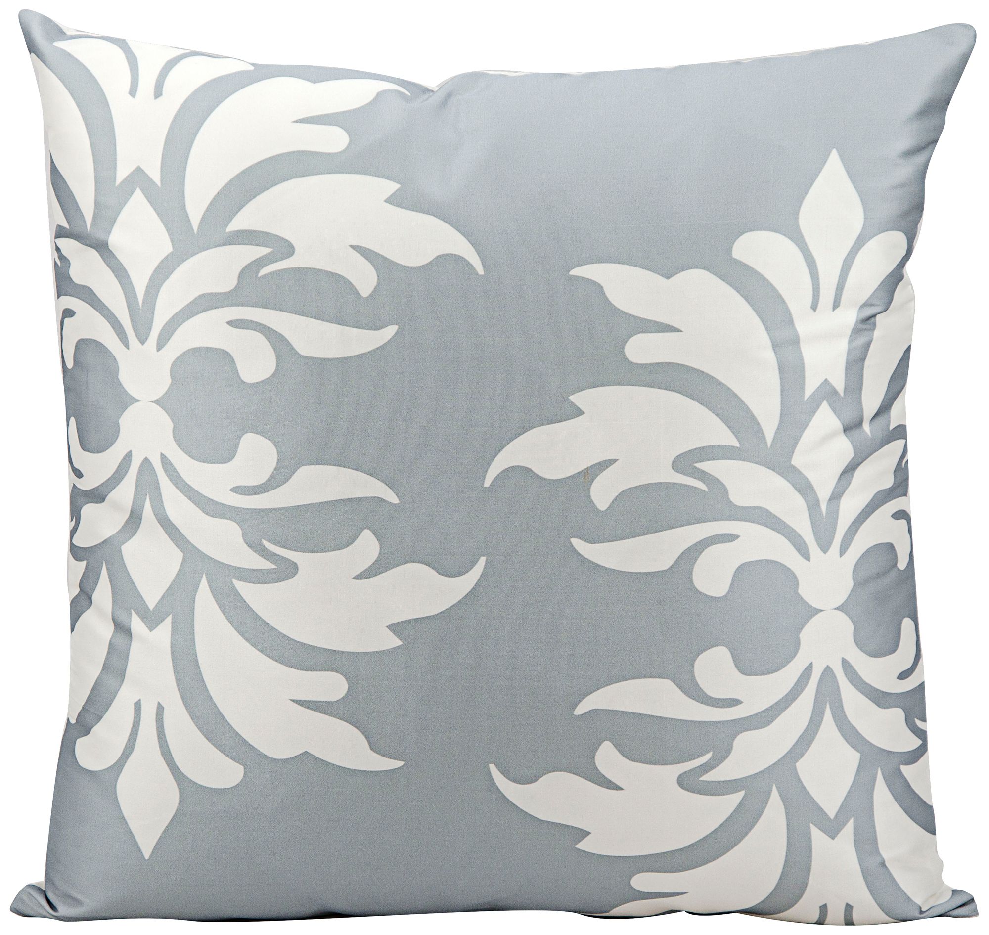 Mina Victory Fleur-de-Lys 20" Square Gray Outdoor Pillow