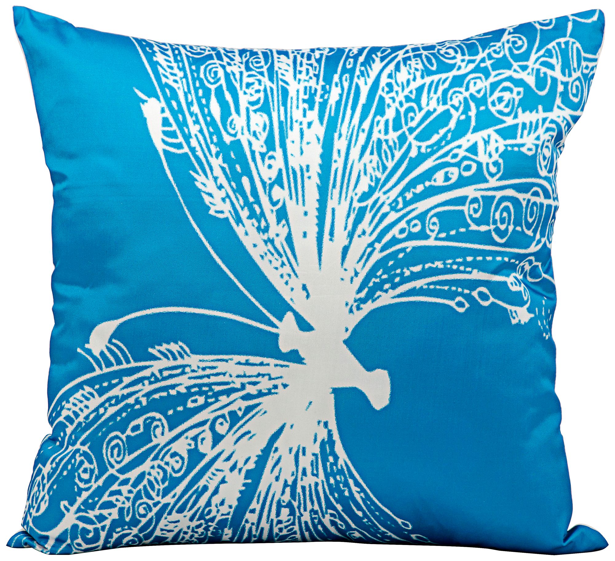 Mina Victory Butterfly 18" Turquoise Indoor-Outdoor Pillow