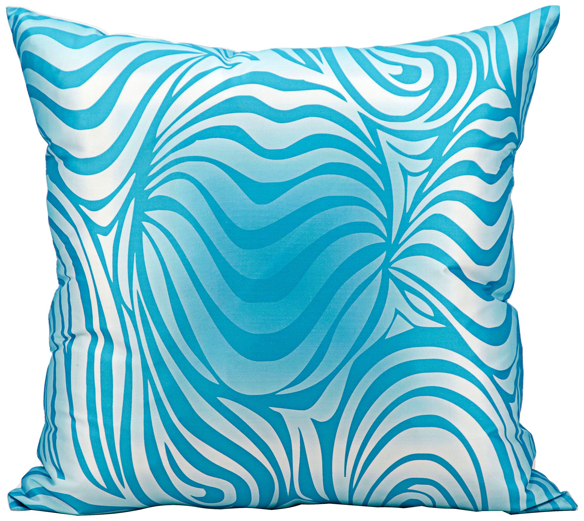 Mina Victory Wave 18" Turquoise Blue Indoor-Outdoor Pillow
