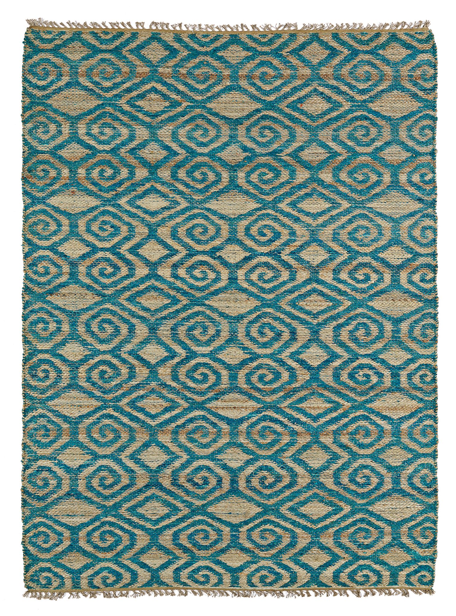 Kaleen Kenwood KEN02-91 Teal Blue Jute Reversible Area Rug 
