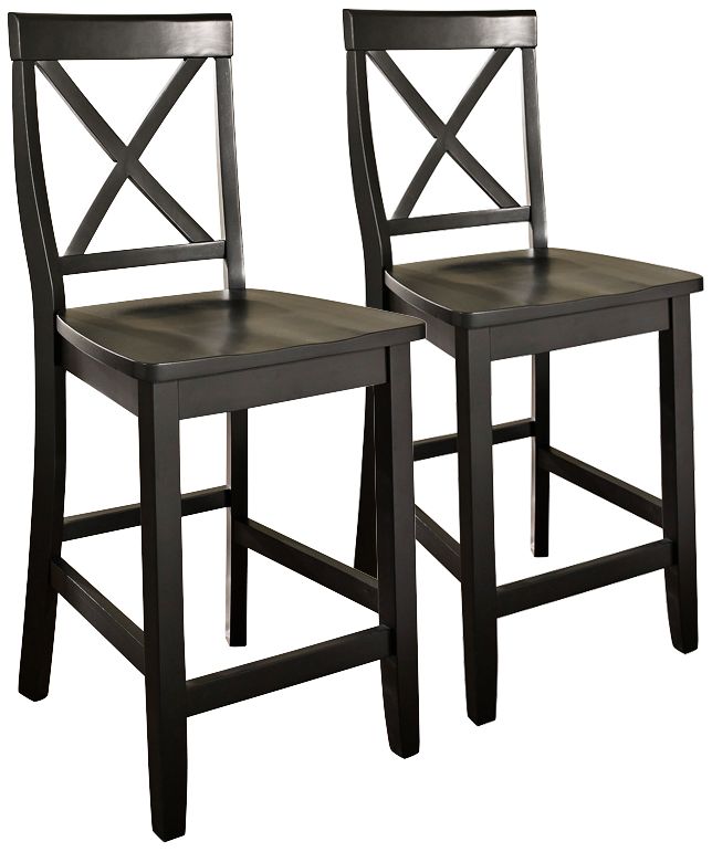 Bristol 24" Black Armless Counter Stools Set of 2