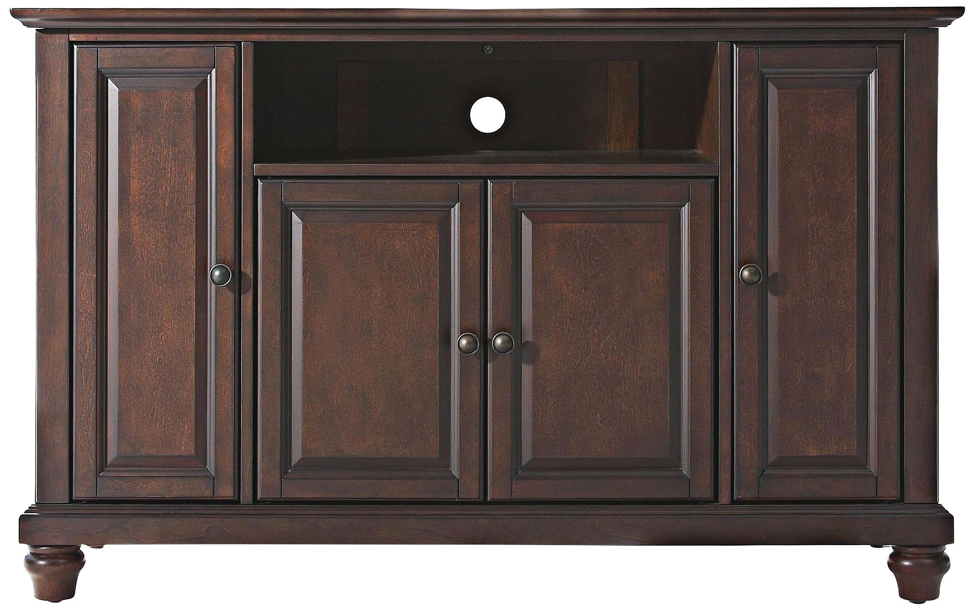 Cambridge 48" Wide Raised Panel 4-Door Mahogany TV Stand