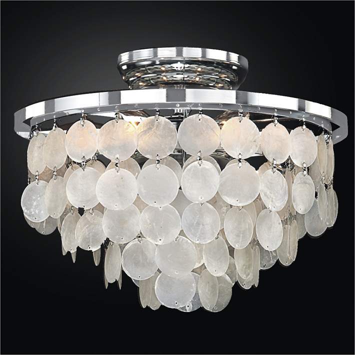 Bayside 13 Wide Silver Pearl Capiz Shell Ceiling Light 7h378 Lamps Plus - Elegant Capiz Shell Ceiling Light