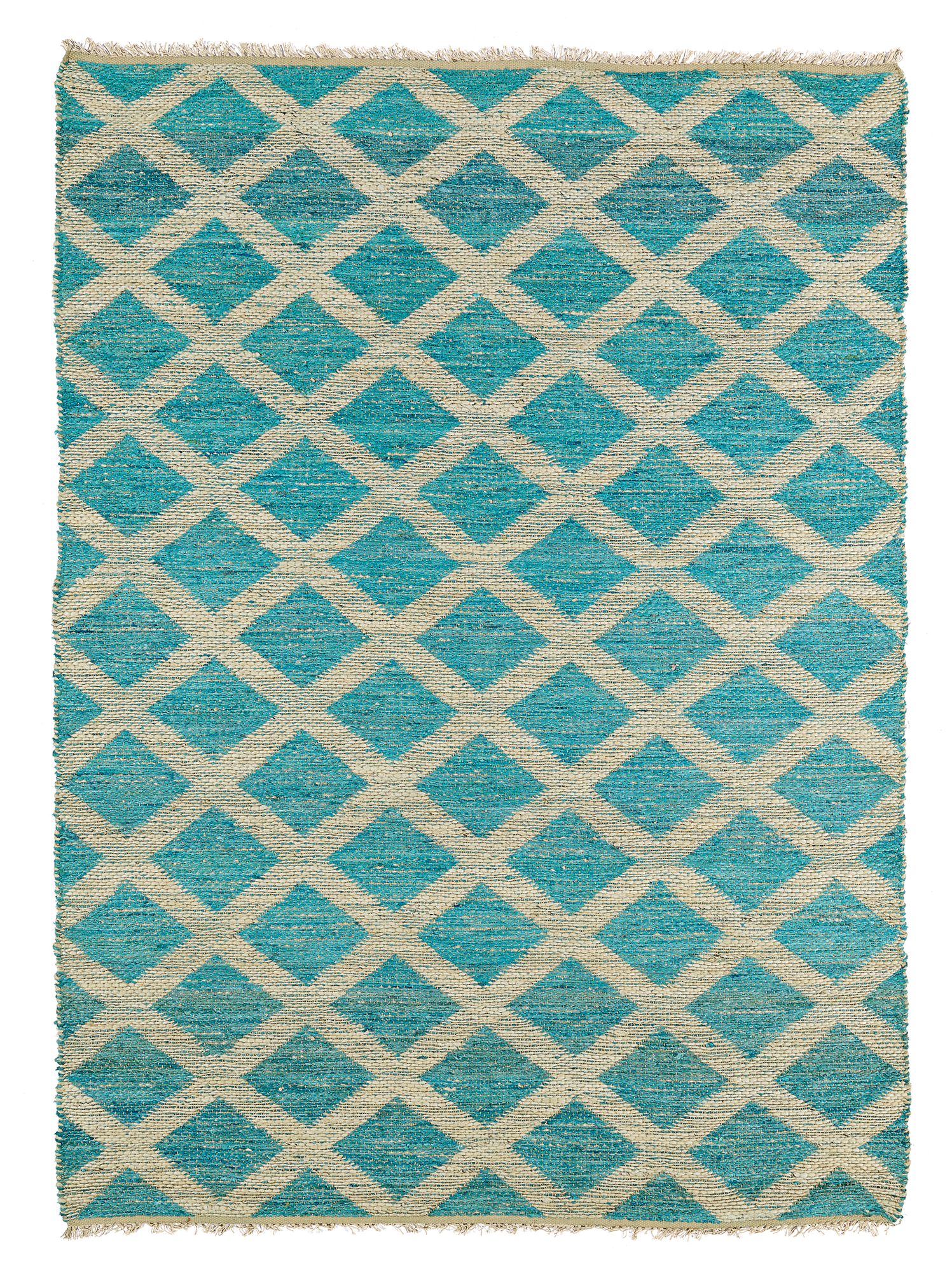 Kaleen Kenwood KEN05-91 Teal Blue Lattice Jute Area Rug 