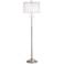 Possini Euro Roxie Brushed Nickel Modern Floor Lamp with Double Drum Shade