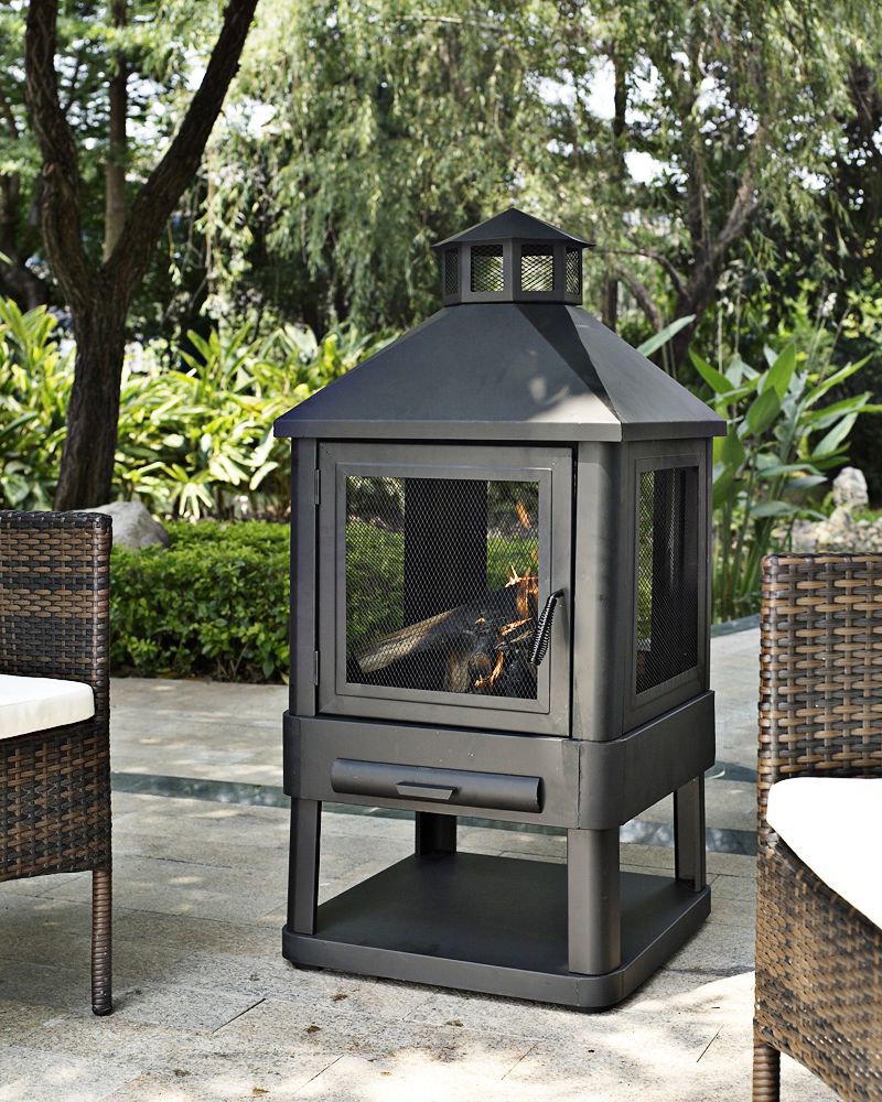 Monticello 360-Degree 45 1/2" High Black Steel Firepit