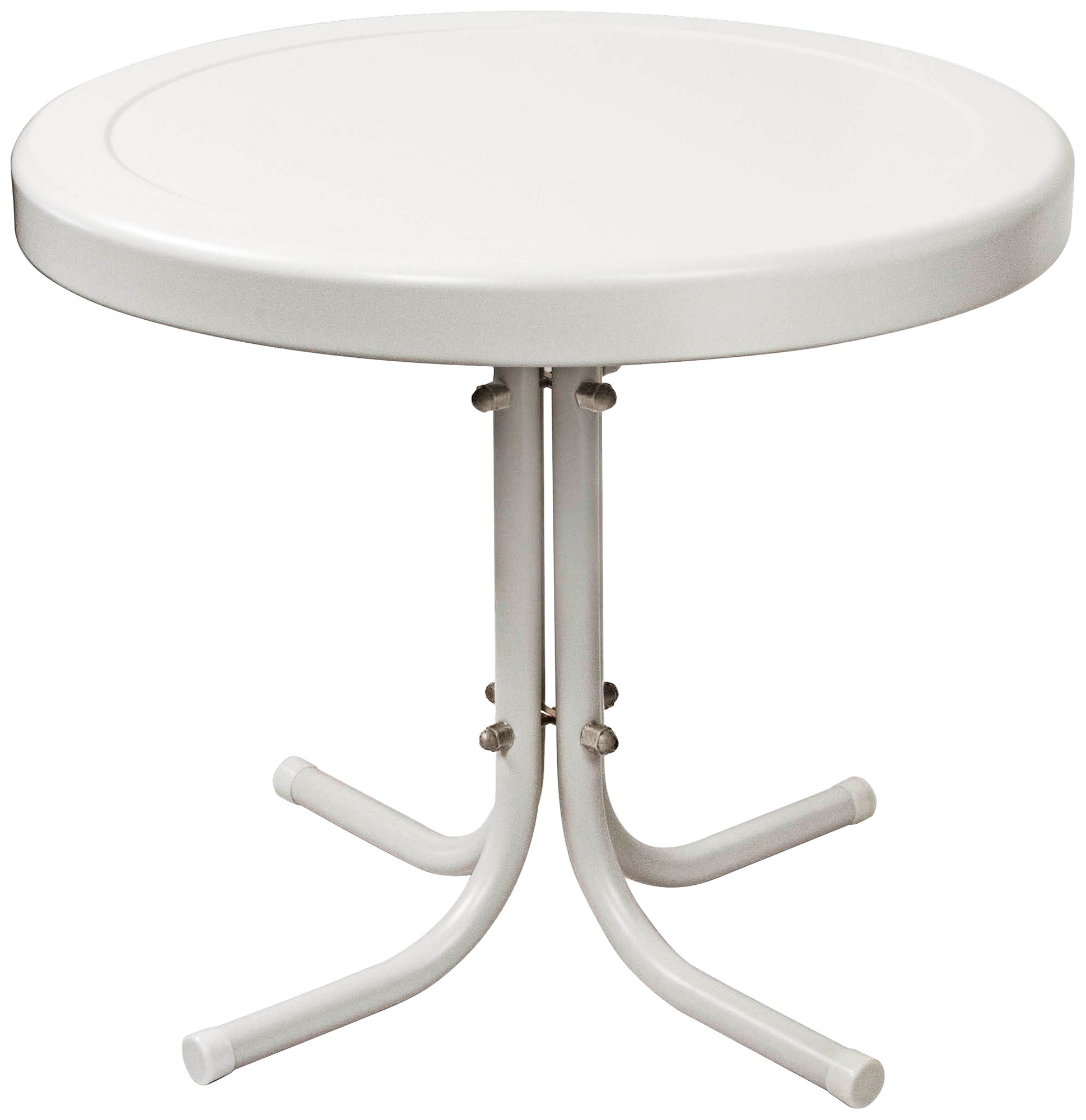 Griffith Alabaster White Powdercoat Round Outdoor Side Table