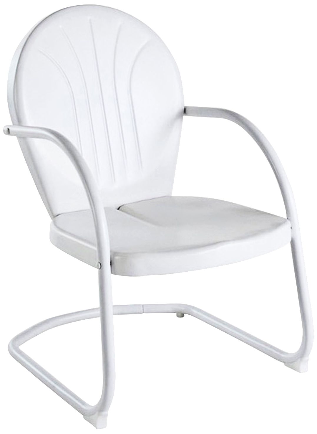 Griffith Nostalgic Crisp White Metal Outdoor Chair 7j735