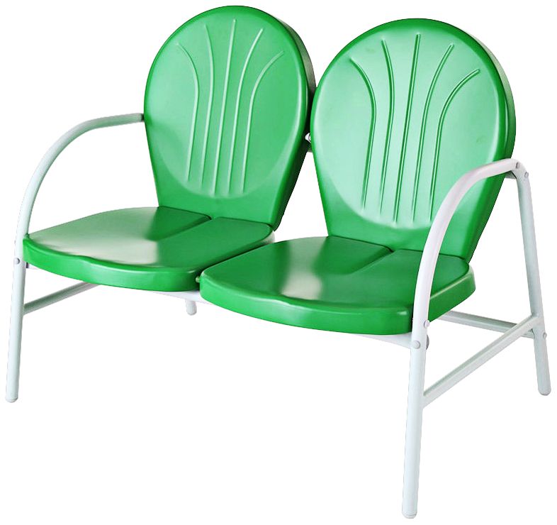 Griffith Nostalgic Grasshopper Green Outdoor Loveseat