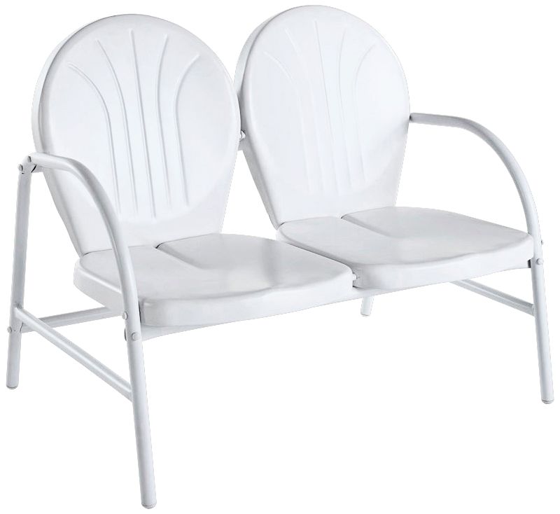 Griffith Nostalgic Crisp White Metal Outdoor Loveseat
