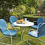 Griffith Sky Blue 5-Piece Outdoor Patio Dining Set