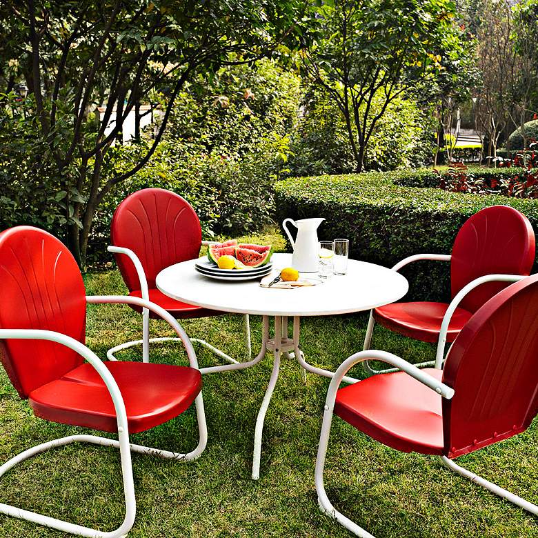Griffith Nostalgic Red 5-Piece Outdoor Dining Set