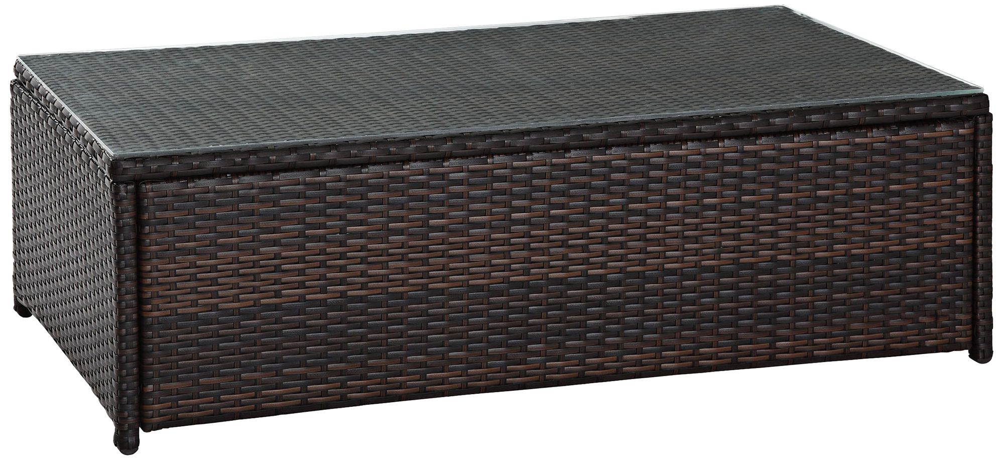 Palm Harbor Glass-Top Outdoor Wicker Cocktail Table