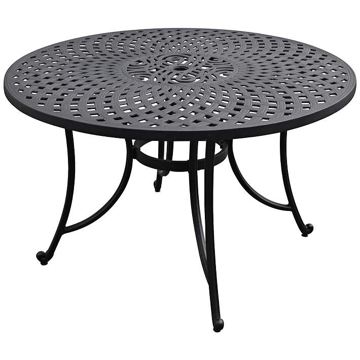 Sedona Large Charcoal Black Round Outdoor Dining Table 7j993 Lamps Plus