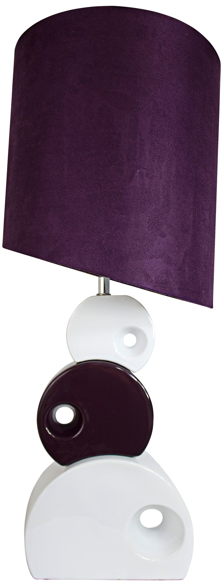 Selden Purple and White Stacked Circle Table Lamp