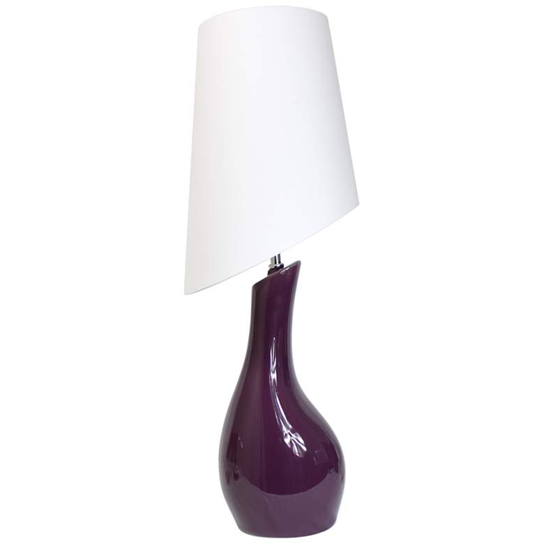 Image 2 Fulford Curved Purple Ceramic Table Lamp