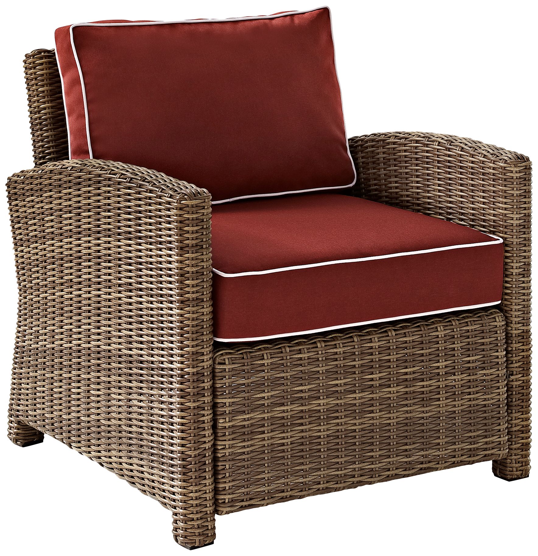 Bradenton Wicker Sangria Cushion Outdoor Armchair