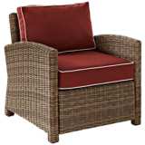 Bradenton Wicker Sangria Cushion Outdoor Armchair