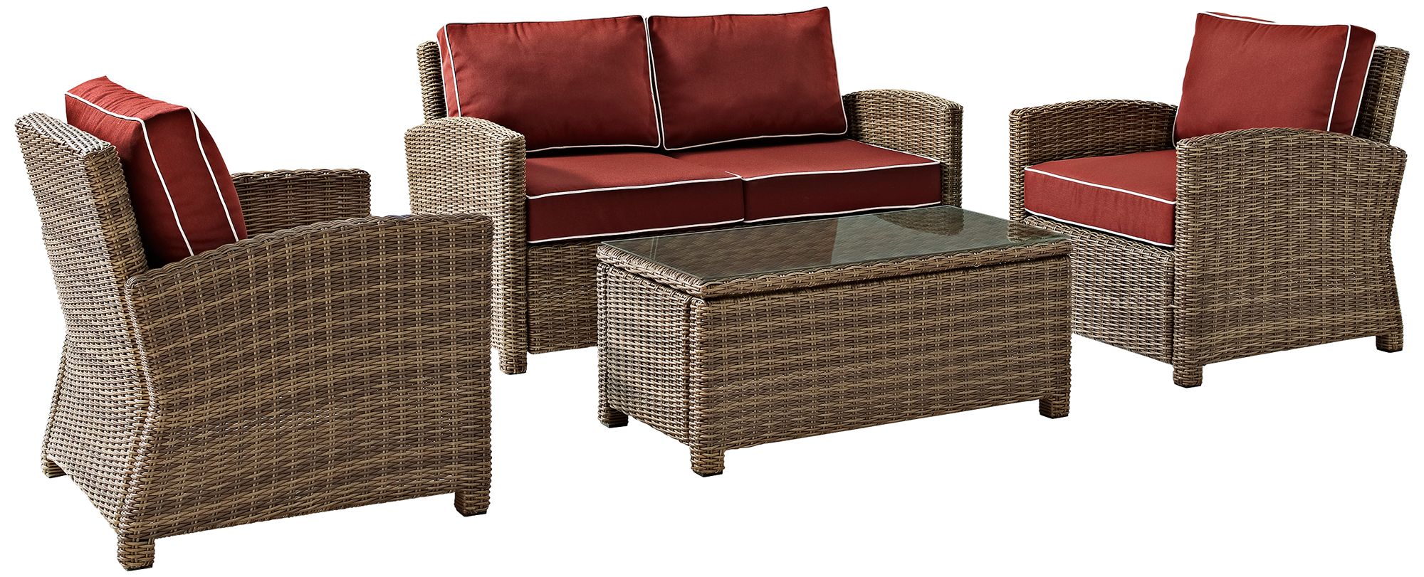 Bradenton 4-Piece Wicker Sangria Outdoor Seating Set