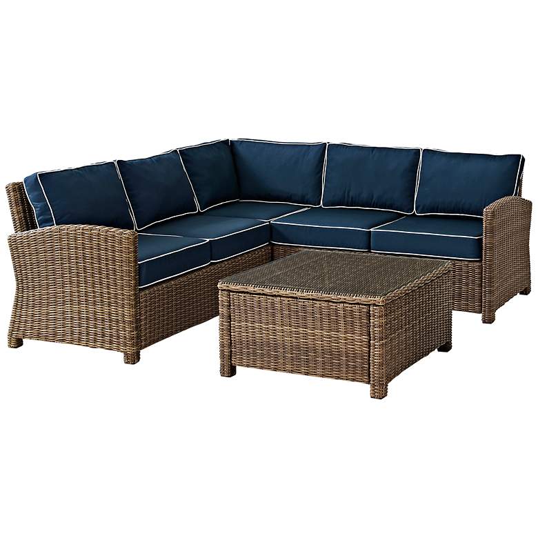 Bradenton Navy 4-Piece Outdoor Seating Sectional Patio Set ... Bradenton Navy 4-Piece Outdoor Seating Sectional Patio Set ... on Outdoor 4 Piece Sectional id=27893