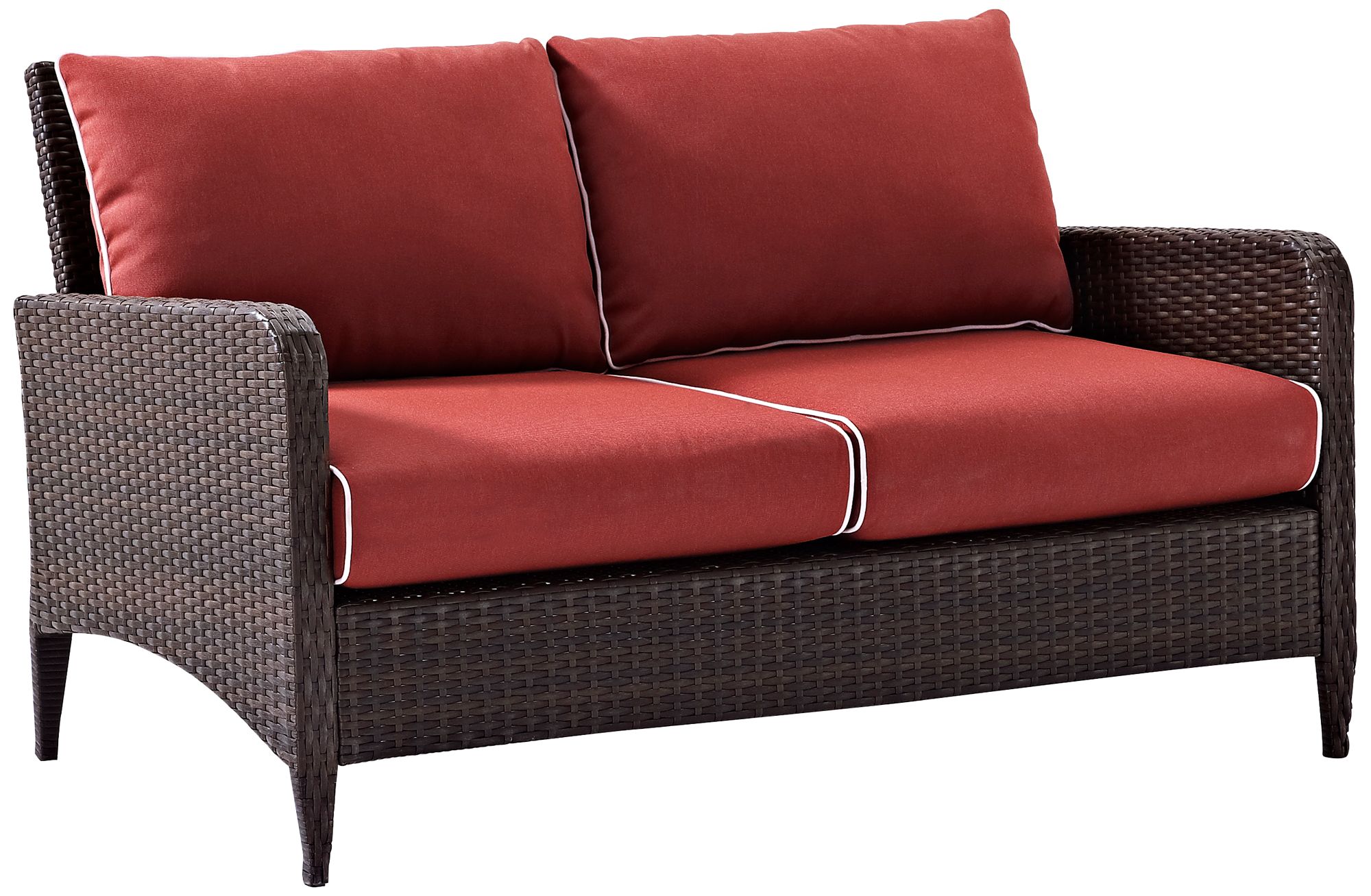 Kiawah Red Sangria Outdoor Wicker Loveseat