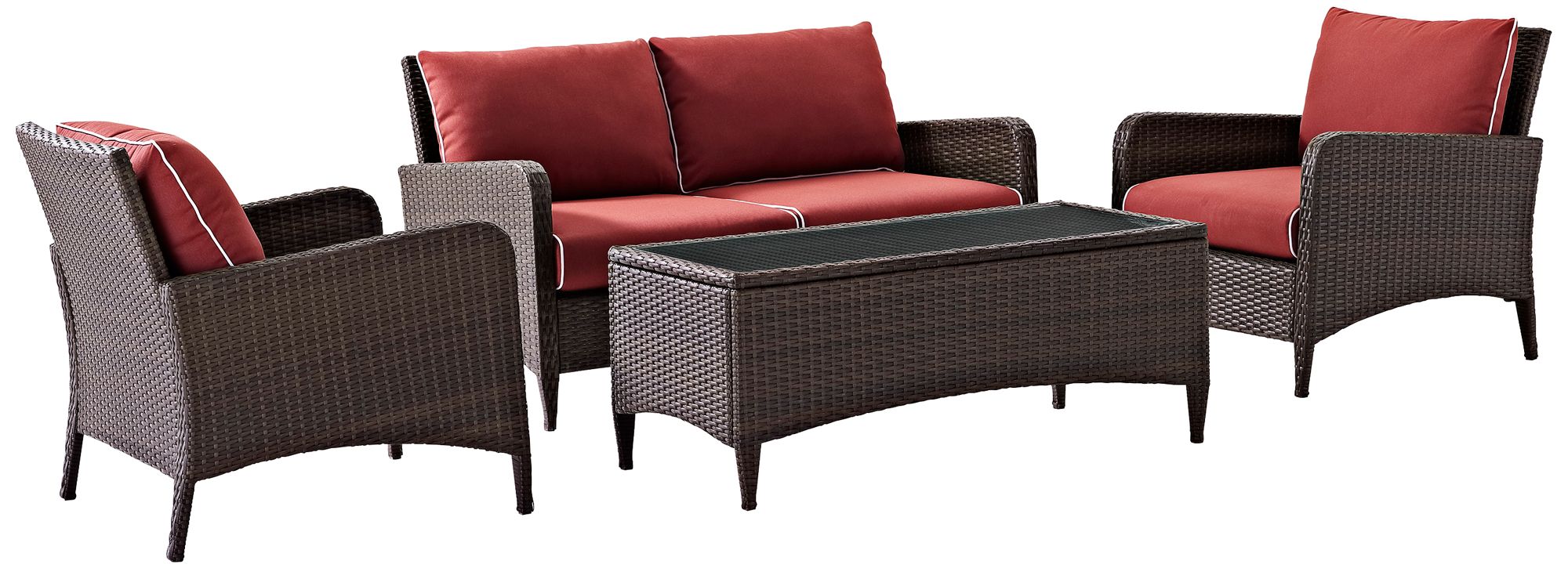 Kiawah Sangria 4-Piece Outdoor Wicker Seating Set