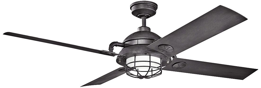 65" Kichler Maor LED Distressed Black Ceiling Fan 7K334 Lamps Plus