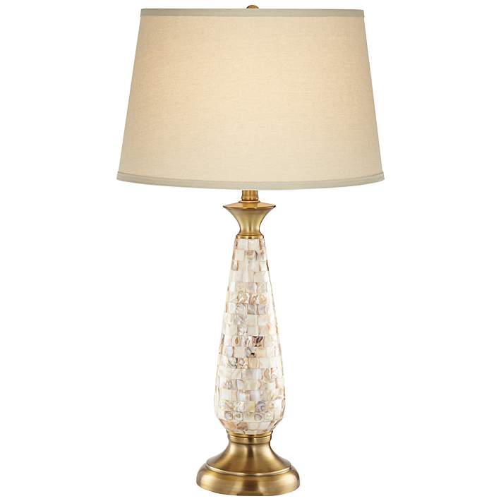 Berach Mother Of Pearl Traditional, White Mother Of Pearl Floor Lamp