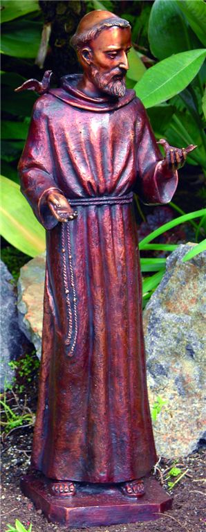 Henri Studios St. Francis Bronze 31" High Cast Brass Statue