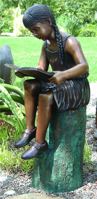 Henri Studios Emily Cast Brass Girl 39" High Outdoor Statue