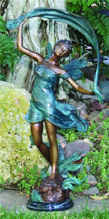Henri Studios Dancing Faerie 21"H Cast Brass Outdoor Statue