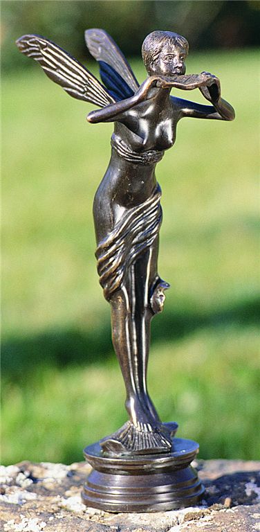 Henri Studios Bronze Fairy 13" High Cast Brass Outdoor Statue 7M133