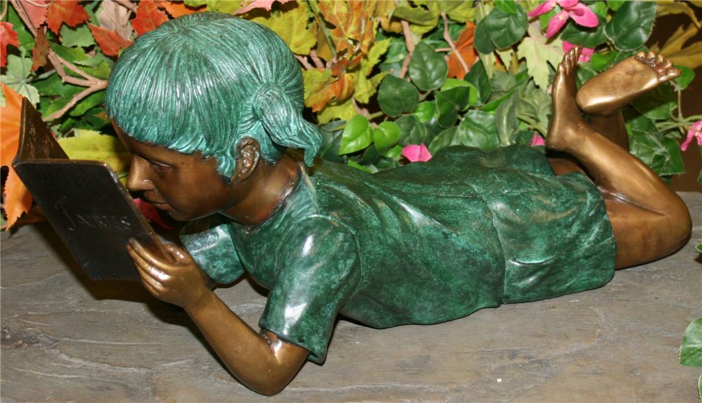 Henri Studios Small Solitude Girl 17"W Brass Outdoor Statue