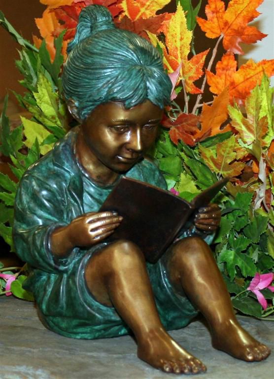 Henri Studios Storybook Girl 13"H Cast Brass Outdoor Statue