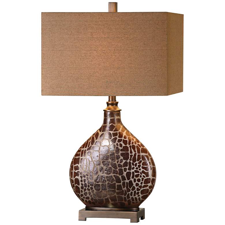 Image 1 Uttermost Somali Dark Bronze Giraffe Pattern Table Lamp