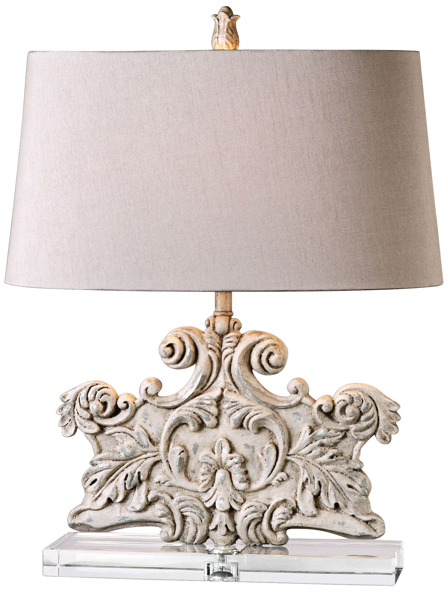 Uttermost Schiavoni Distressed Ivory Stone Table Lamp