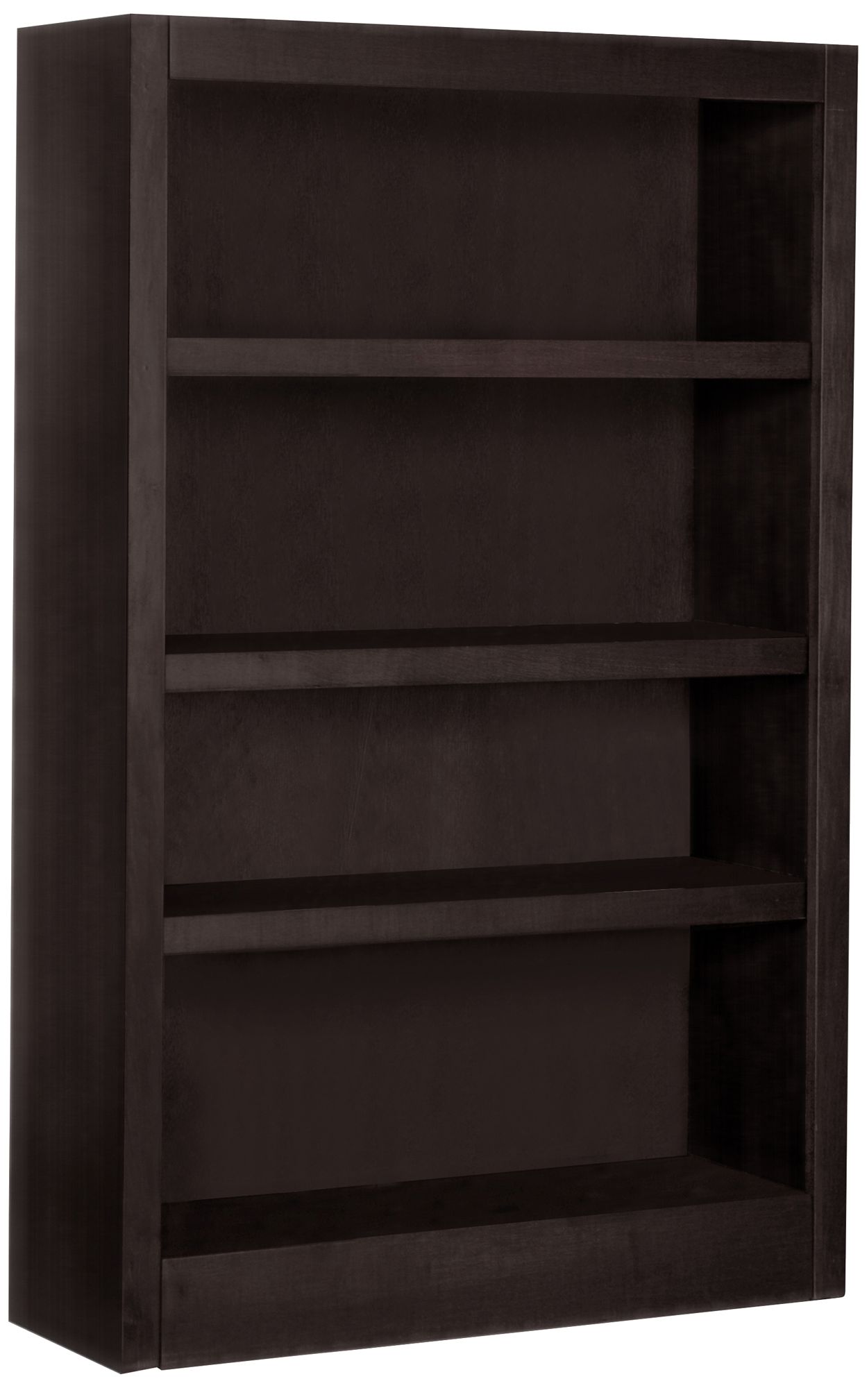 Grundy 48" High Espresso Single-Wide 4-Shelf Bookcase