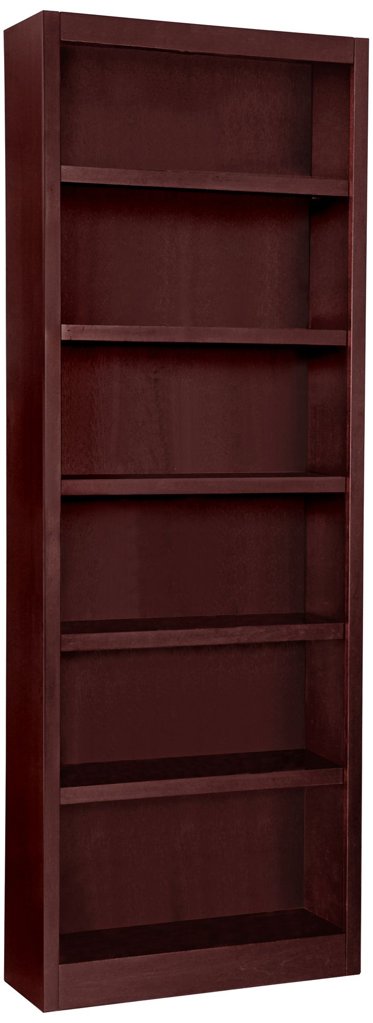 Grundy 84" High Cherry Finish SingleWide 6Shelf Bookcase 7N862