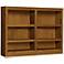 Grundy 48" Wide Dry Oak Double-Wide 6-Shelf Bookcase