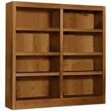 Grundy 48&quot; High Dry Oak Finish Double-Wide Bookcase