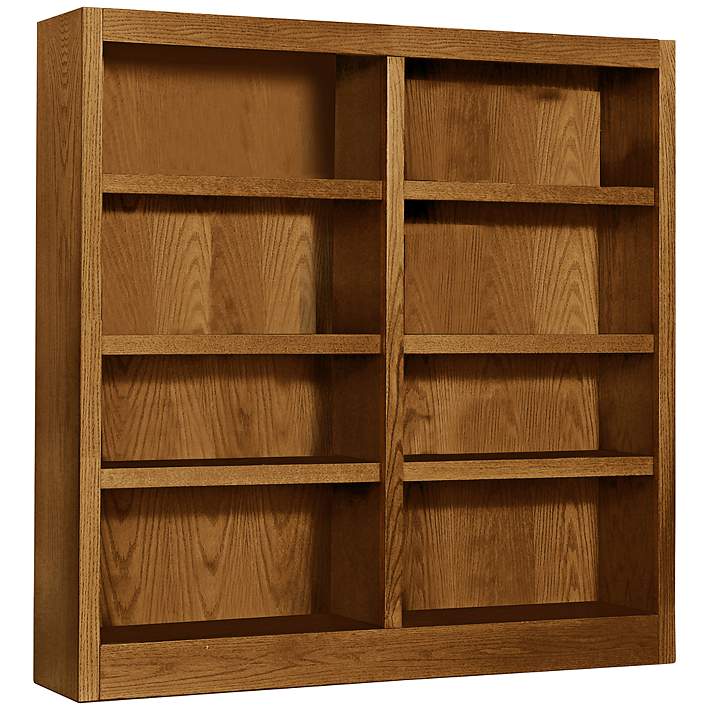 Grundy 48 High Dry Oak Finish Double, 48 Inch Tall Bookcase With Doors