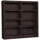Grundy 48&quot; High Espresso Finish Double-Wide Bookcase