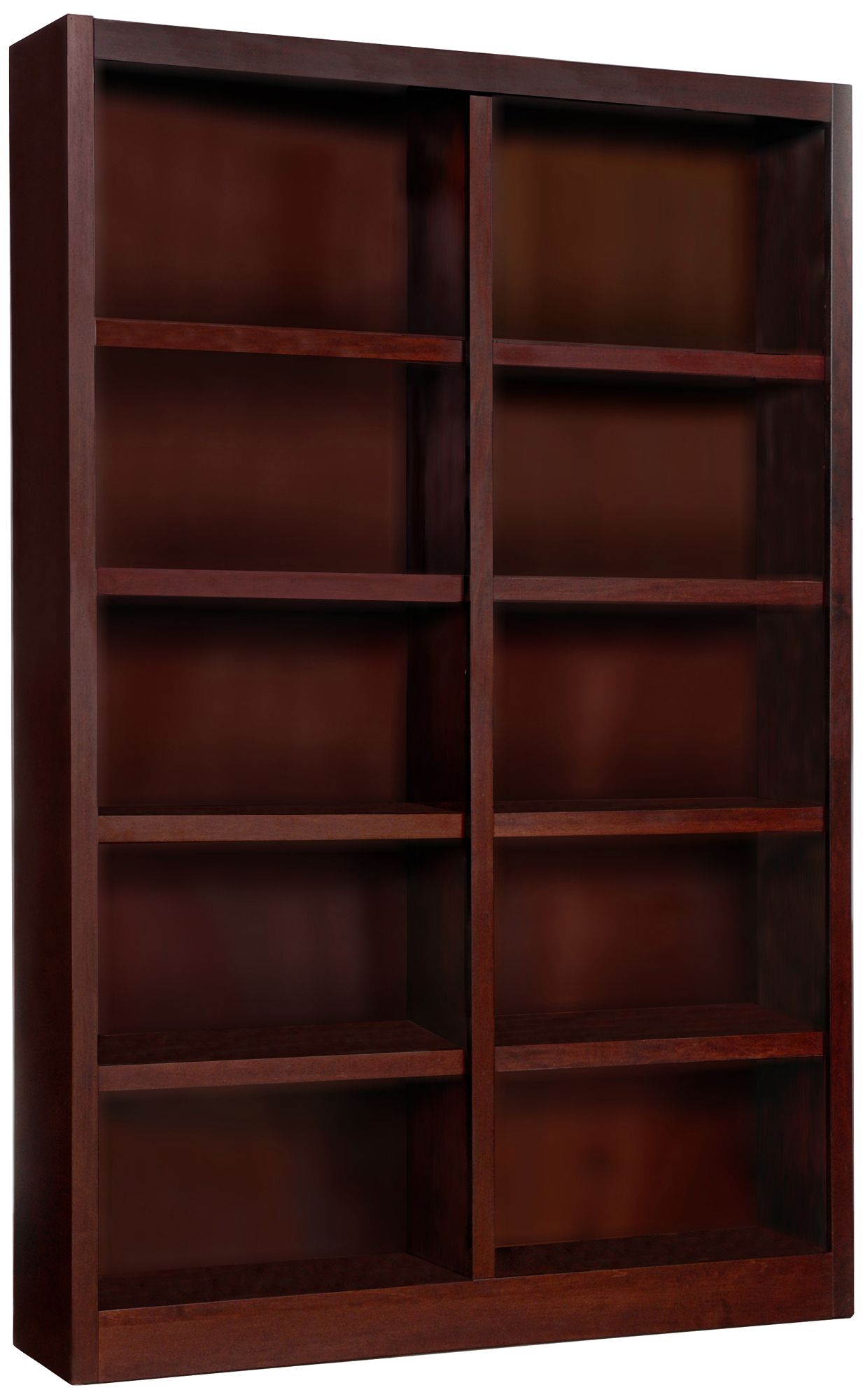 Grundy 72" High Cherry Double-Wide 10-Shelf Bookcase